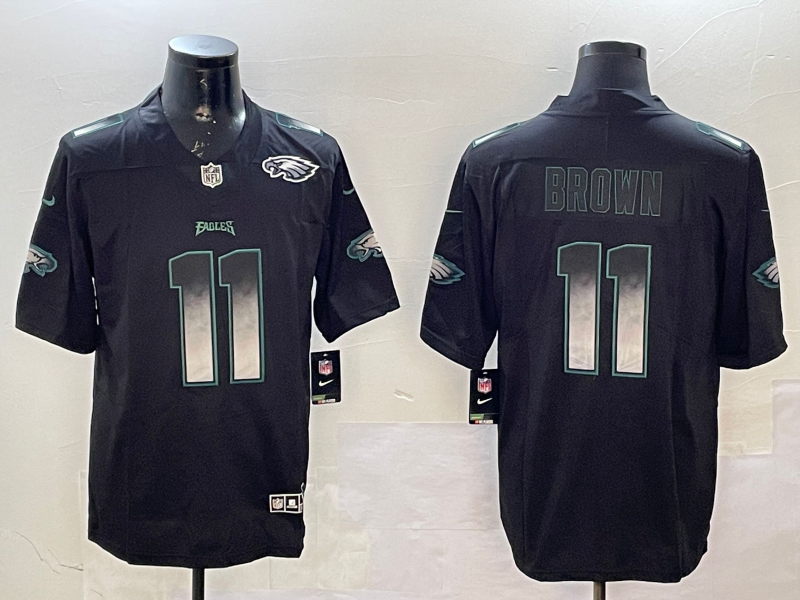 Men Philadelphia Eagles #11 Brown black 2025 Nike NFL jersey style 008->philadelphia eagles->NFL Jersey